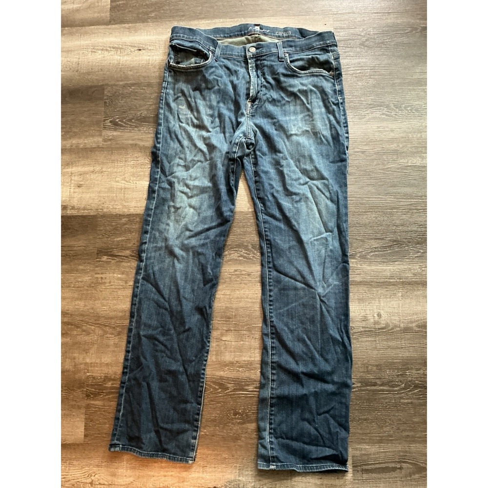 7 For All Mankind Carsen Jeans Mens 36x31 Dark Blue Straight Leg Denim Pants
